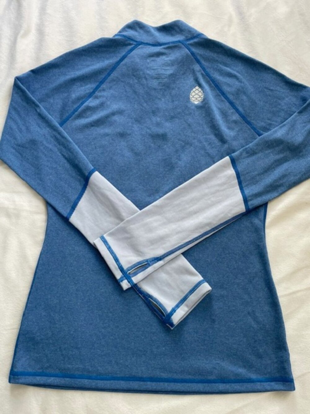 Stio Women's Colorblock Long Sleeves Quarter Zip Sweatshirt, Blue White, Size M - Picture 2 of 9
